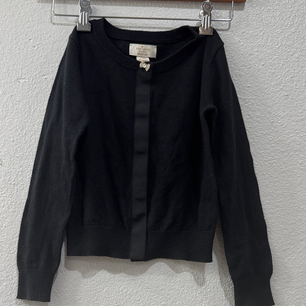 Kate Spade Black Cardigan with Pearl Accent